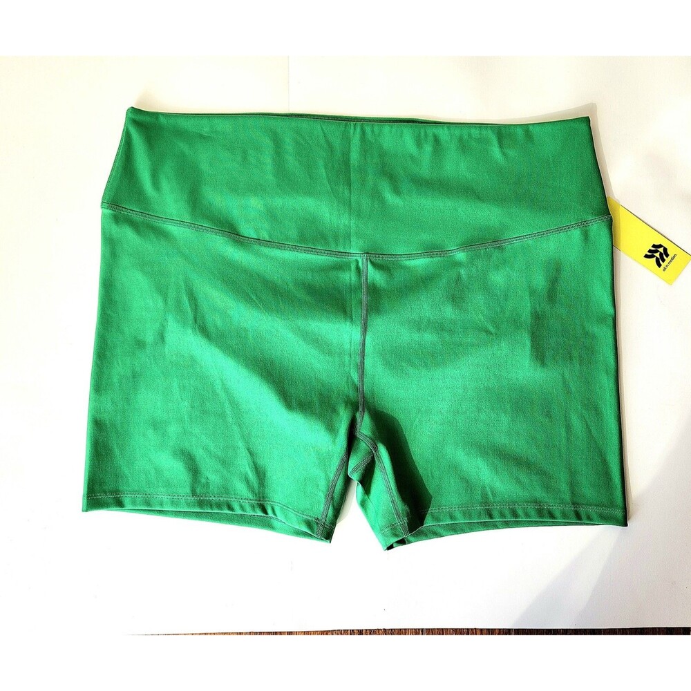NWT ALL IN MOTION Womens Plus Sz 3X Training Shorts Green Sport Activewear #03